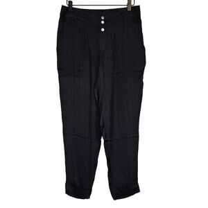 Chaser Black Cropped Cuff Pants Women's Size Small Goth Work Office Professional